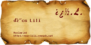 Ács Lili névjegykártya